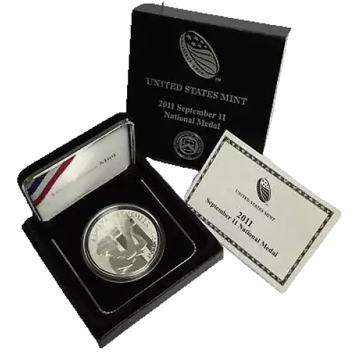 2011-W September 11 National Silver Medal w US Mint OGP - Box & COA