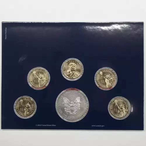 2012 Annual Uncirculated Dollar Coin Set incl W Burnished Silver Eagle - US Mint