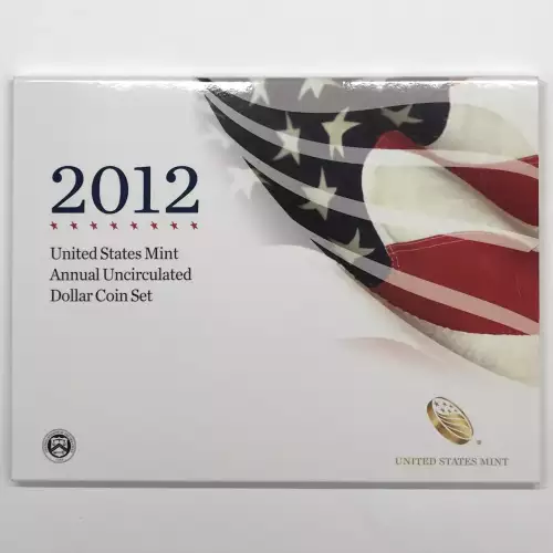 2012 Annual Uncirculated Dollar Coin Set incl W Burnished Silver Eagle - US Mint
