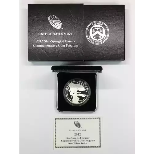 2012-P Star Spangled Banner Proof Silver Dollar w US Mint OGP - Box & COA
 (6)