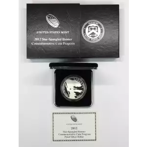 2012-P Star Spangled Banner Proof Silver Dollar w US Mint OGP - Box & COA
 (6)