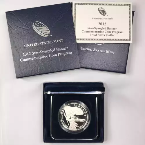 2012-P Star Spangled Banner Proof Silver Dollar w US Mint OGP - Box & COA
 (5)
