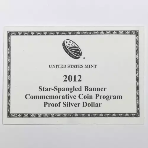 2012-P Star Spangled Banner Proof Silver Dollar w US Mint OGP - Box & COA
 (7)