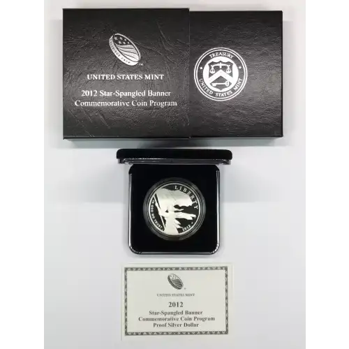 2012-P Star Spangled Banner Proof Silver Dollar w US Mint OGP - Box & COA
 (6)