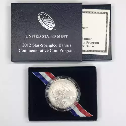 2012-P Star Spangled Banner Uncirculated Silver Dollar w US Mint OGP - Box & COA