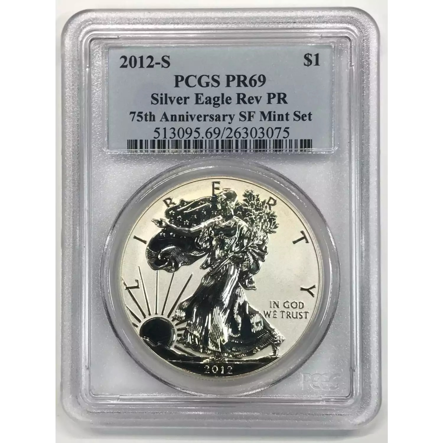 2012-S $1 Silver Eagle Rev PR 75th Anniversary SF Mint Set