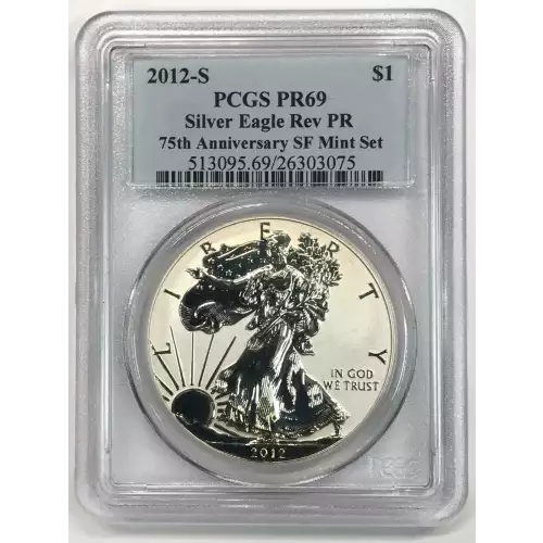 2012-S $1 Silver Eagle Rev PR 75th Anniversary SF Mint Set