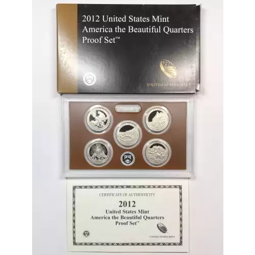 2012-S Clad Quarters Proof Set w US Mint OGP - Box & COA