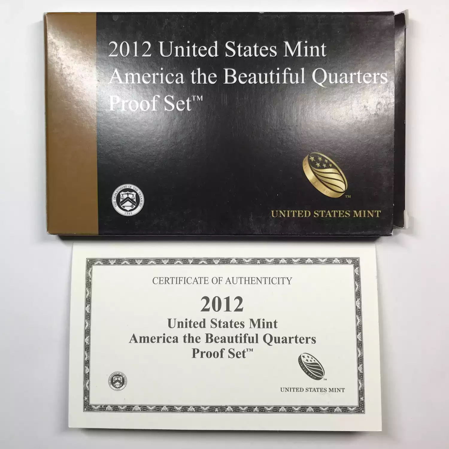 2012-S Clad Quarters Proof Set w US Mint OGP - Box & COA (5)