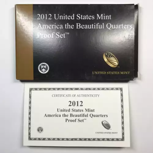 2012-S Clad Quarters Proof Set w US Mint OGP - Box & COA (5)