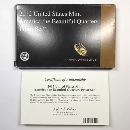 2012-S Clad Quarters Proof Set w US Mint OGP - Box & COA (6)