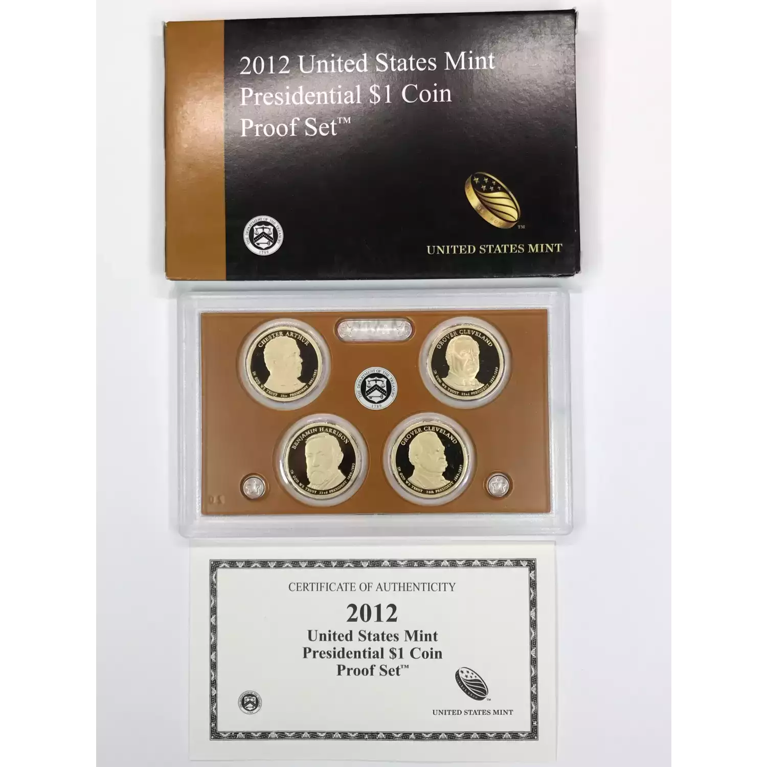 2012-S Presidential Dollar Proof Set w US Mint OGP - Box & COA