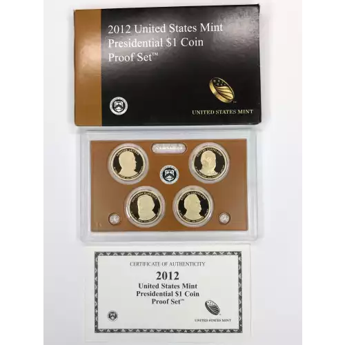 2012-S Presidential Dollar Proof Set w US Mint OGP - Box & COA