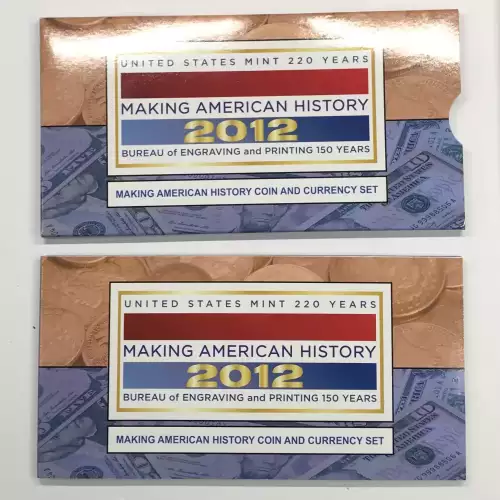 2012 US MINT / BEP Making American History Coin & Currency Set - Proof ASE & $5 (3)