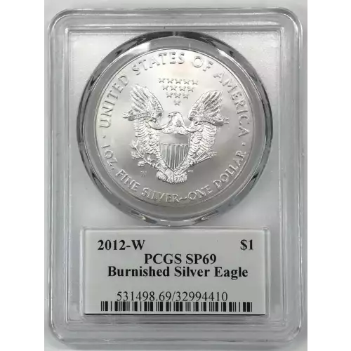 2012-W $1 Burnished Silver Eagle Mercanti Signature