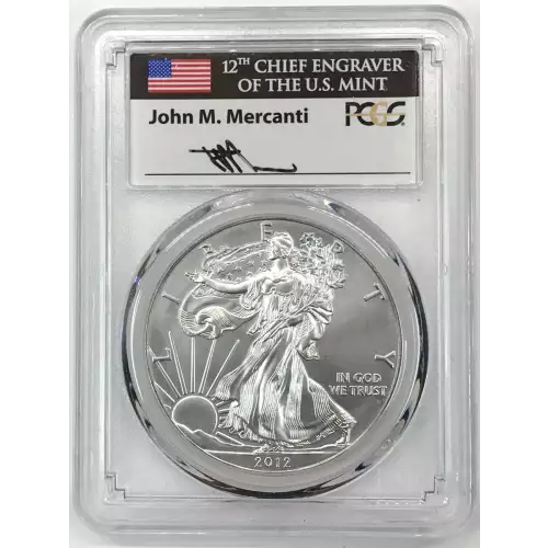 2012-W $1 Burnished Silver Eagle Mercanti Signature