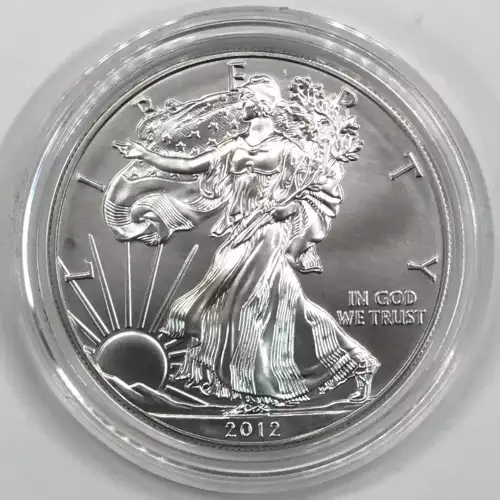 2012-W Burnished Uncirculated Silver Eagle w OGP - Box & COA (2)