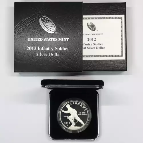 2012-W Infantry Soldier Proof Silver Dollar w US Mint OGP - Box & COA (3)