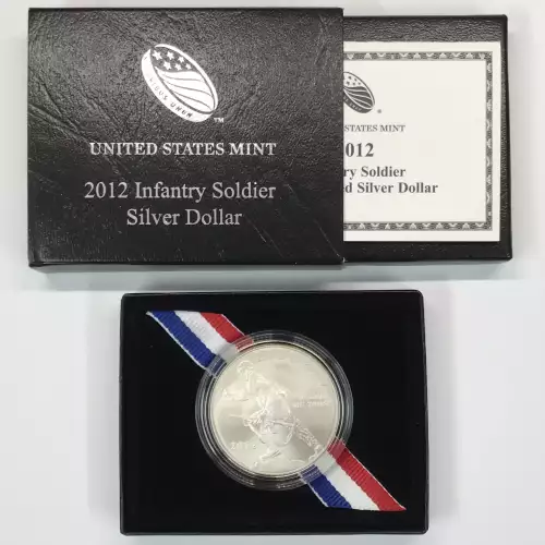 2012-W Infantry Soldier Uncirculated Silver Dollar w US Mint OGP - Box & COA (3)
