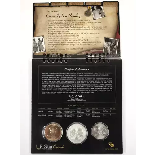 2013 5-Star Generals Profile Collection Set - Silver Dollar, Half, Medal w OGP