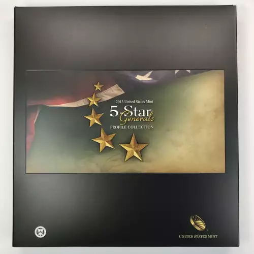 2013 5-Star Generals- Three Coin Set - Proof Clad Half Dollar, Silver Dollar & Gold $5 - Box & COA