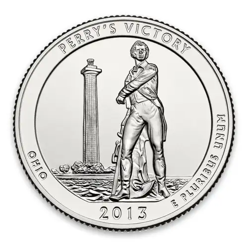 2013 America the Beautiful 5oz Silver - Perry's Victory and International Peace Memorial, OH with OGP