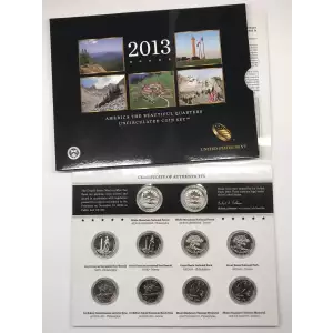 2013 America the Beautiful ATB Quarters Uncirculated 10-Coin P&D Set US Mint OGP