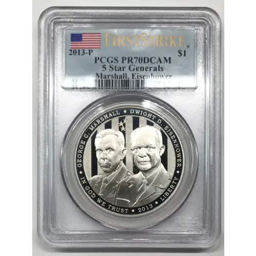 2013-P $1 5 Star Generals Marshall, Eisenhower - First Strike, DCAM