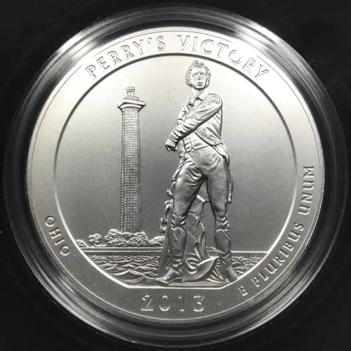 2013-P Perry's Victory ATB 5 oz Silver Uncirculated Coin w US Mint OGP Box & COA (6)