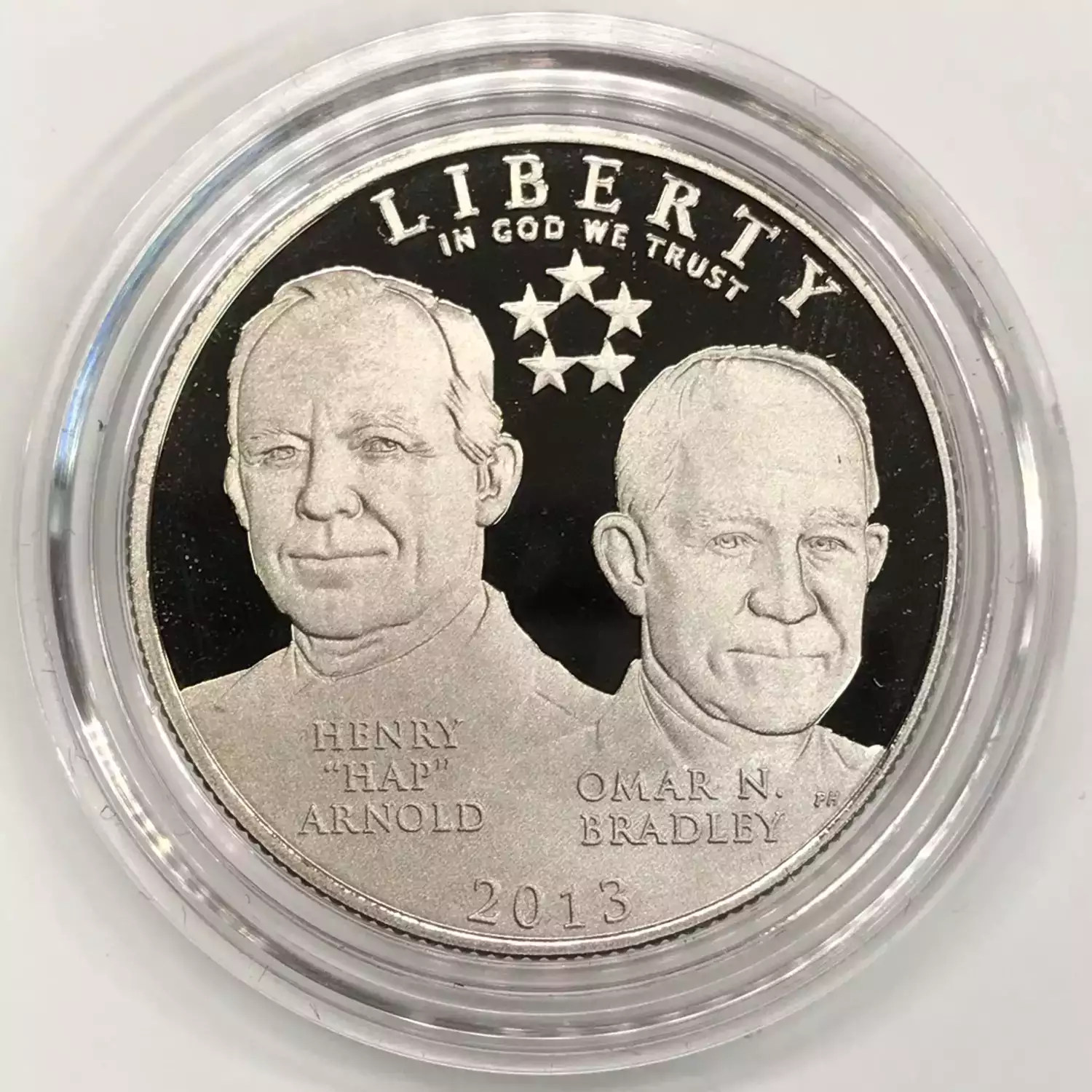 2013-S 5-Star Generals Proof Clad Half Dollar w US Mint OGP - Box & COA (2)