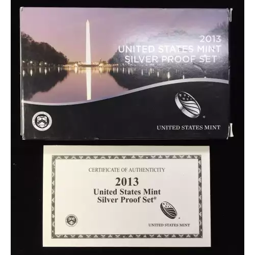 2013-S US Mint Silver Proof Set w OGP - Box & COA