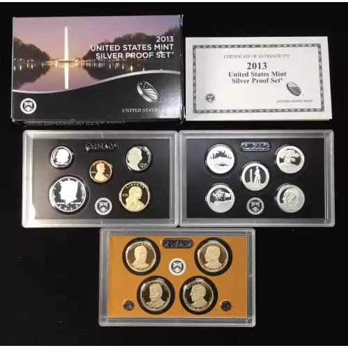 2013-S US Mint Silver Proof Set w OGP - Box & COA