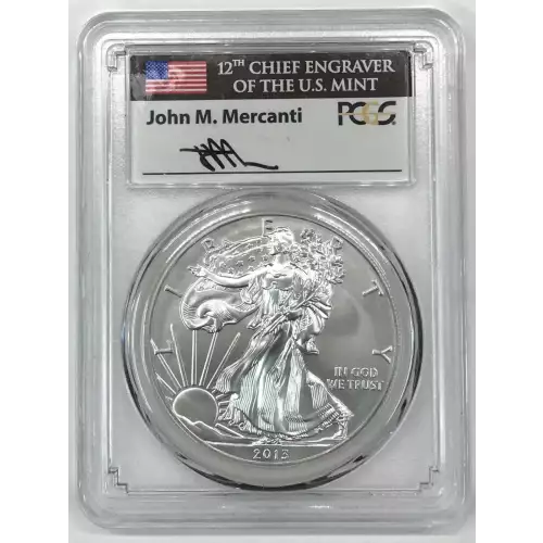 2013-W $1 Burnished Silver Eagle Mercanti Signature