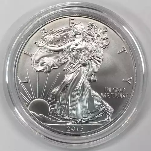 2013-W Burnished Uncirculated Silver Eagle w OGP - Box & COA