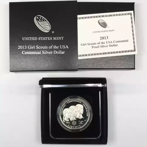 2013-W Girl Scouts of USA Proof Silver Dollar w US Mint OGP - Box & COA (5)