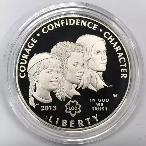 2013-W Girl Scouts of USA Proof Silver Dollar w US Mint OGP - Box & COA