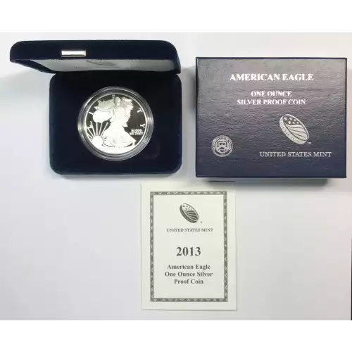 2013-W Proof Silver Eagle w OGP - Box & COA