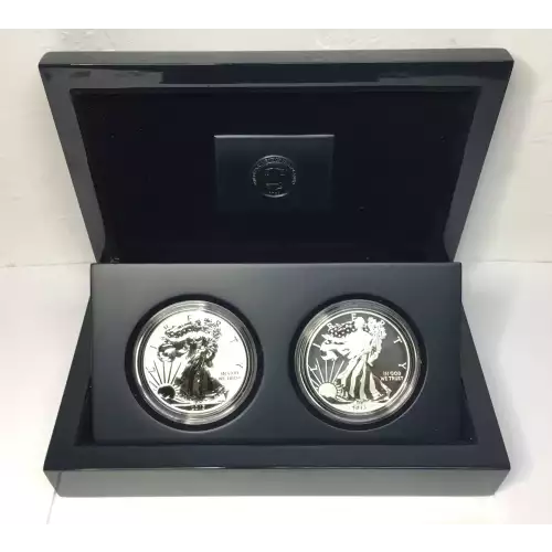 2013-W Silver Eagle West Point 2-Coin Proof Set w OGP Box & COA - Pf & Rev Pf (3)