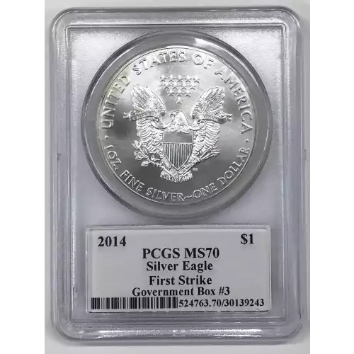 2014 $1 Silver Eagle First Strike Mercanti Signature