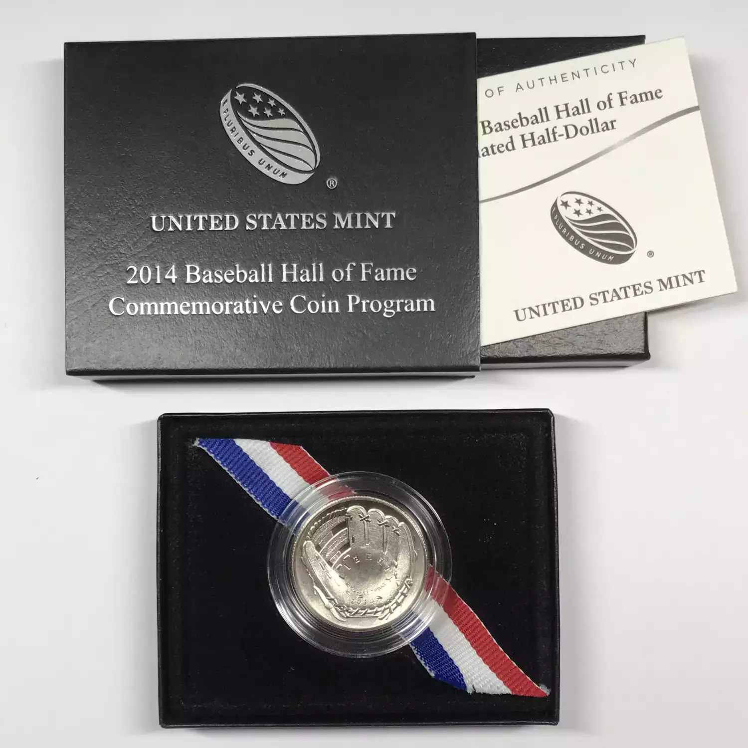 2014-D Baseball Hall of Fame Uncirculated Clad Half Dollar w US Mint Box & COA (4)