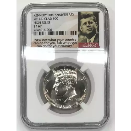 2014 D HIGH RELIEF KENNEDY 50th ANNIVERSARY 