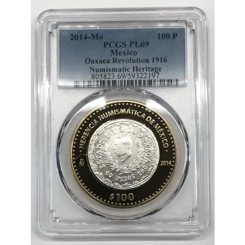 2014-Mo 100 P Oaxaca Revolution 1916 Numismatic Heritage