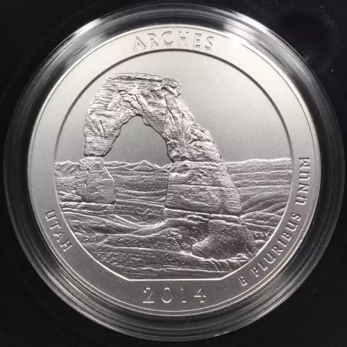 2014-P Arches ATB 5 oz Silver Uncirculated Coin w/ US Mint OGP - Box & COA (2)