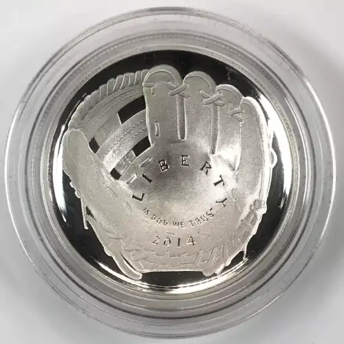 2014-P Baseball Hall of Fame Proof Silver Dollar w US Mint OGP Box & COA