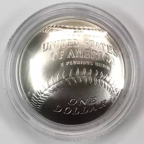 2014-P Baseball Hall of Fame Uncirculated Silver Dollar w US Mint OGP Box & COA (2)