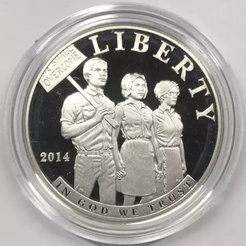 2014-P Civil Rights Act Proof Silver Dollar w US Mint OGP - Box & COA