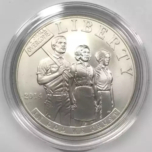 2014-P Civil Rights Act Uncirculated Silver Dollar w US Mint OGP - Box & COA 
