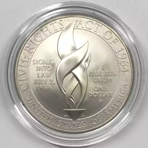 2014-P Civil Rights Act Uncirculated Silver Dollar w US Mint OGP - Box & COA 