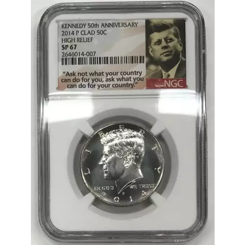 2014 P HIGH RELIEF KENNEDY 50th ANNIVERSARY 