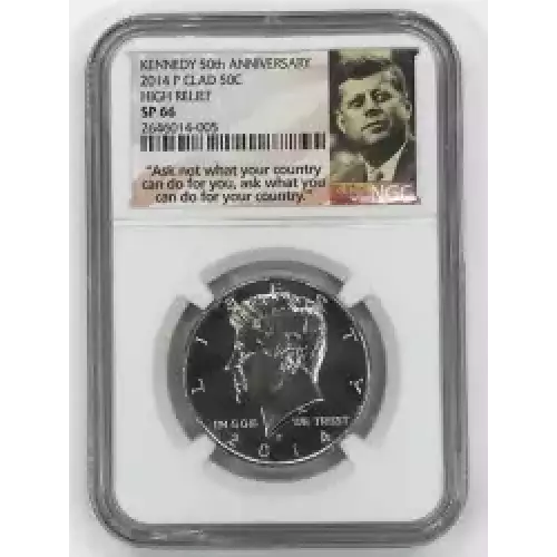 2014 P HIGH RELIEF KENNEDY 50th ANNIVERSARY 